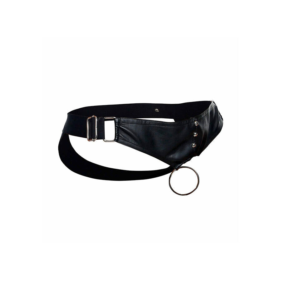 Jockstrap con Anello Fallico MOB Dngeon — Ecopelle, Taglia Unica