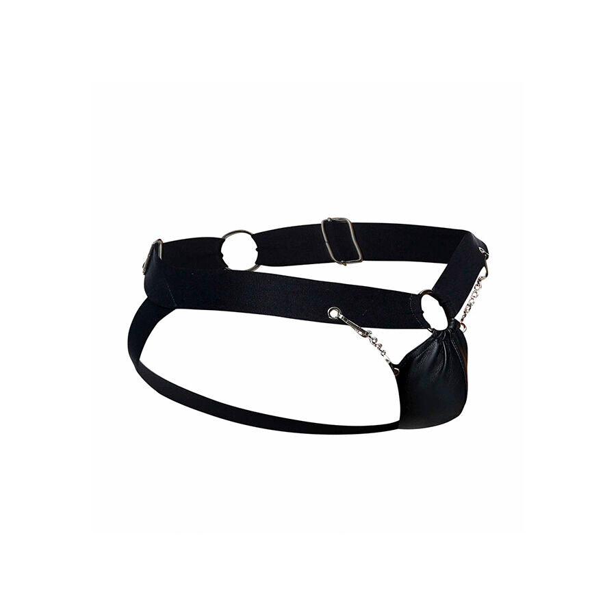 Jockstrap con Catena MOB Dngeon — Similpelle, Taglia Unica