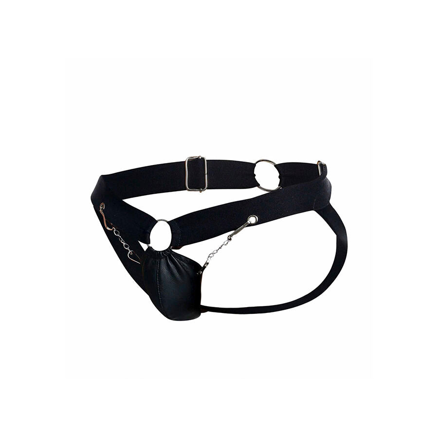 Jockstrap con Catena MOB Dngeon — Similpelle, Taglia Unica