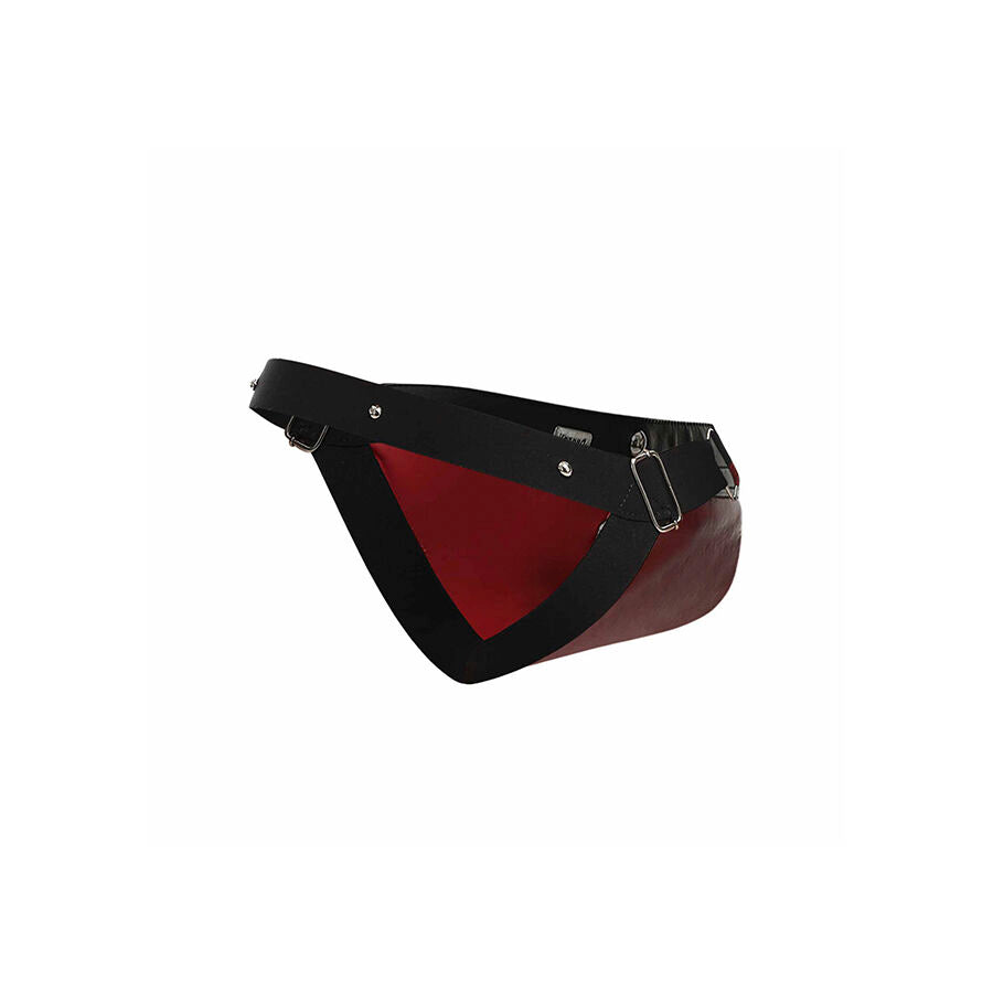 Anello Fallico con Jockstrap MOB Dngeon — Rosso, Taglia Unica