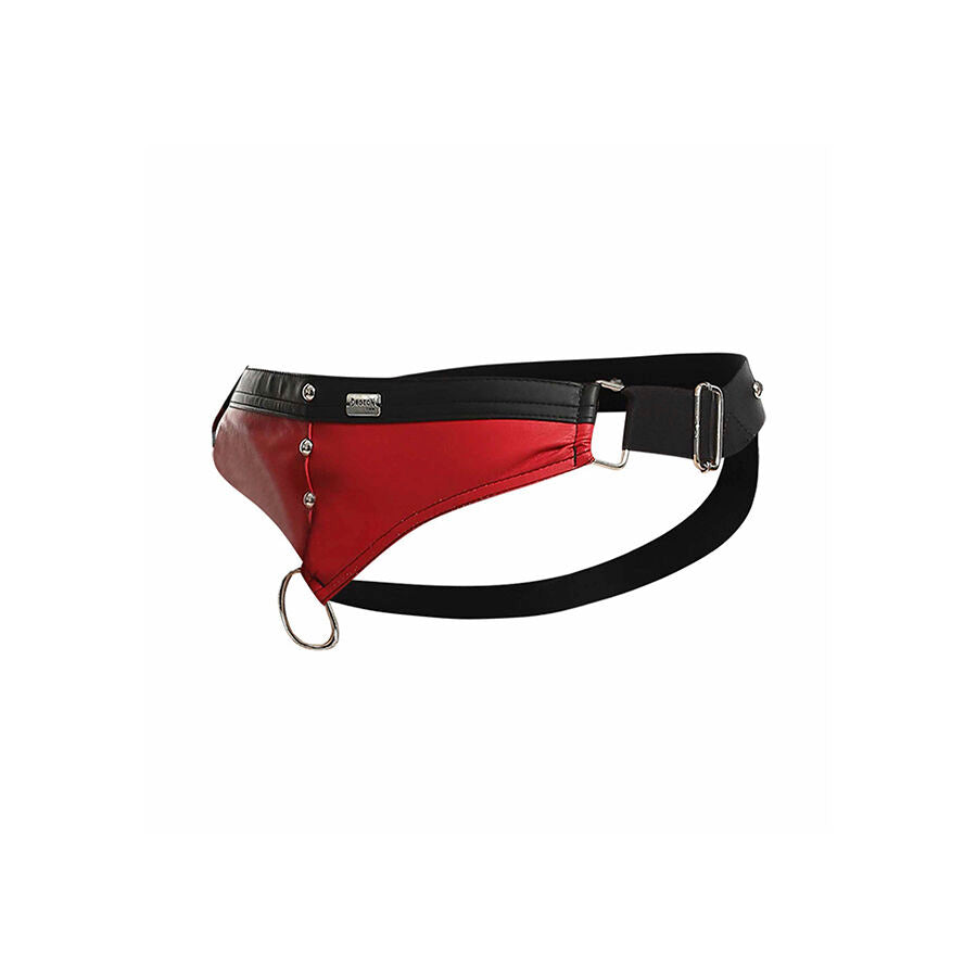 Anello Fallico con Jockstrap MOB Dngeon — Rosso, Taglia Unica
