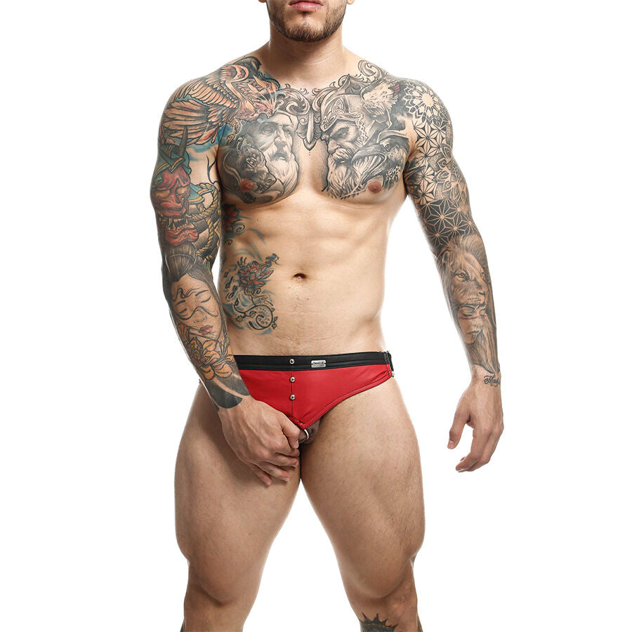 Anello Fallico con Jockstrap MOB Dngeon — Rosso, Taglia Unica