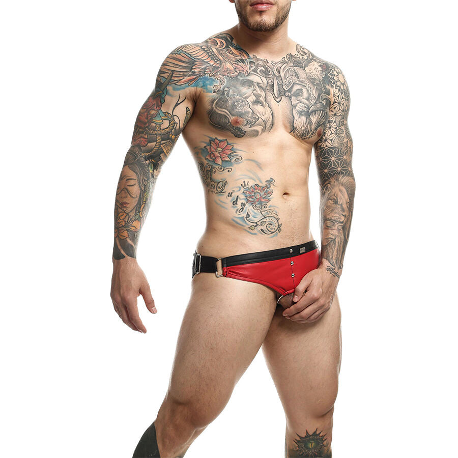 Anello Fallico con Jockstrap MOB Dngeon — Rosso, Taglia Unica