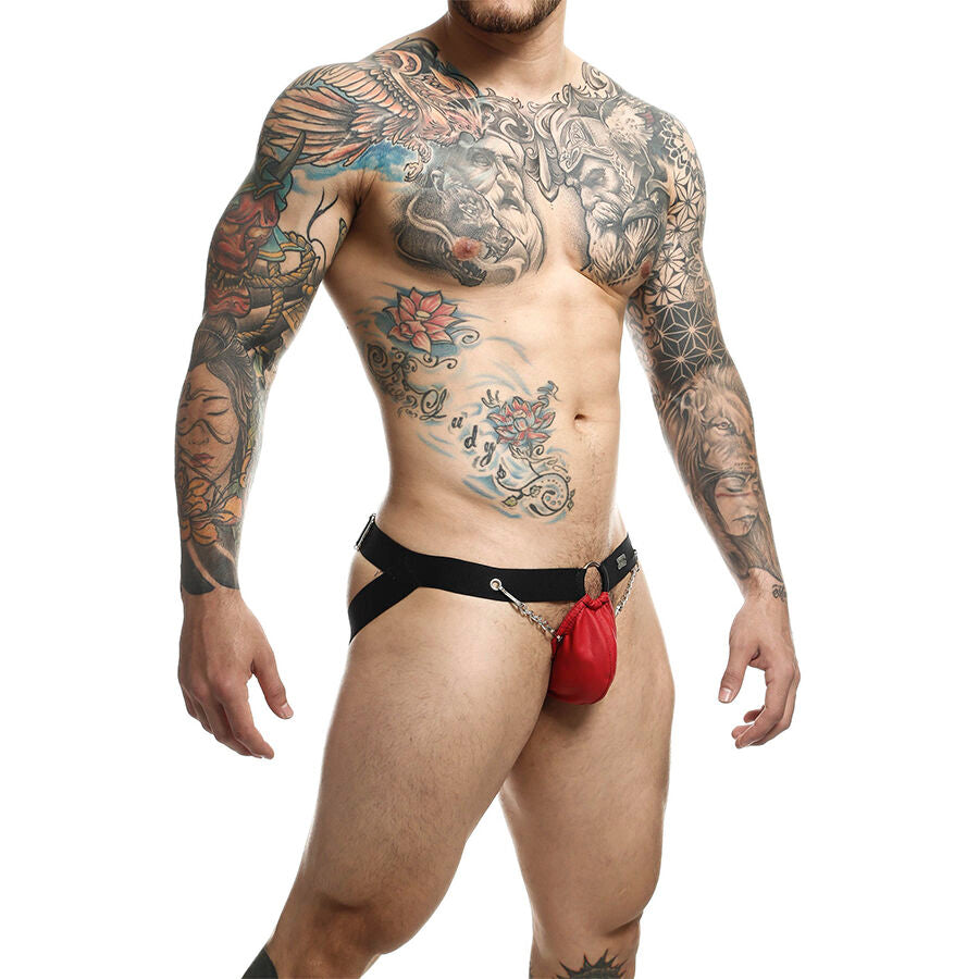 Jockstrap con Catene MOB Dngeon — Rosso, Taglia Unica