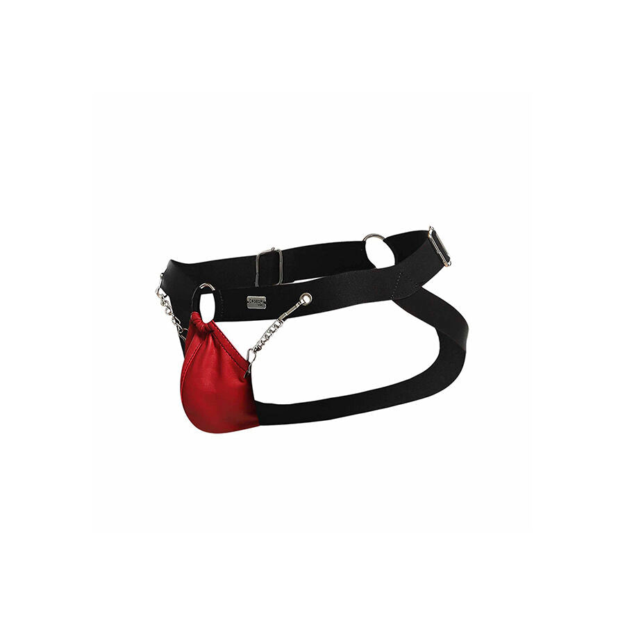 Jockstrap con Catene MOB Dngeon — Rosso, Taglia Unica