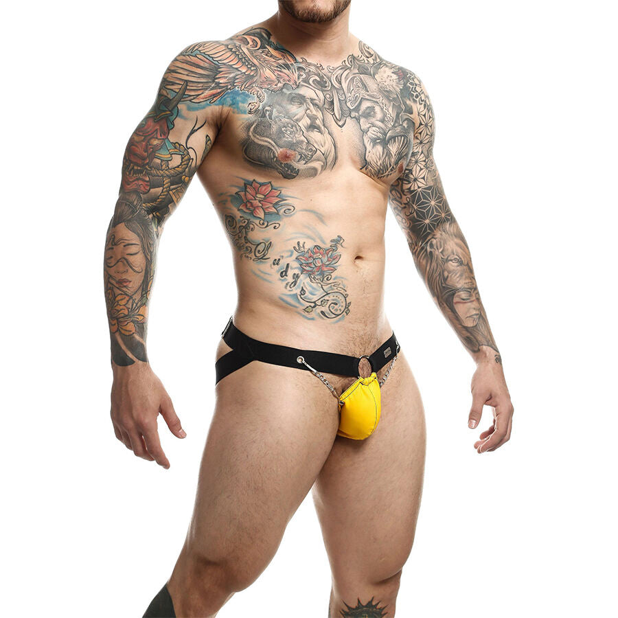 Jockstrap con Catene MOB Dngeon — Giallo, Taglia Unica