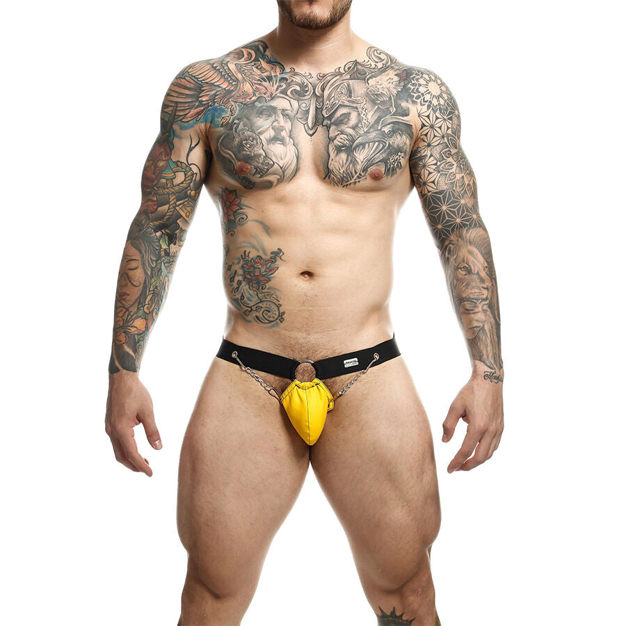 Jockstrap con Catene MOB Dngeon — Giallo, Taglia Unica