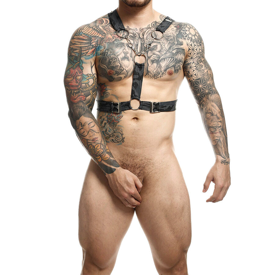 Imbracatura BDSM con Anello Fallico MOB Dngeon — Argento