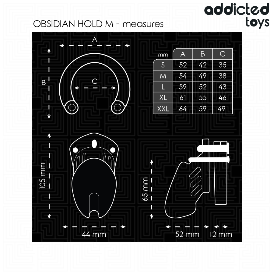 Gabbia di Castità Addicted Toys Obsidian Hold — Taglia M