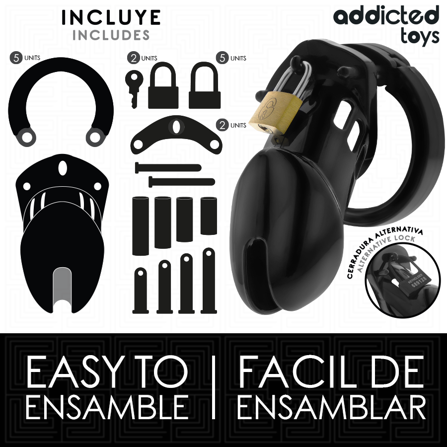Gabbia di Castità Addicted Toys Obsidian Hold — Taglia M
