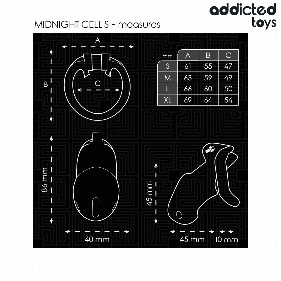 Gabbia di Castità BDSM Addicted Toys Mindnight Cell — Taglia S