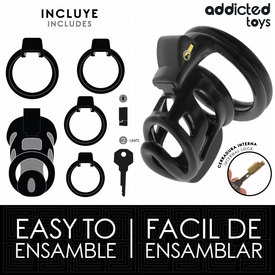 Gabbia di Castità in Metallo Addicted Toys Gilden Cage — taglia M