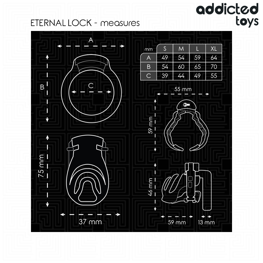 Gabbia di Castità con Dilatatore Uretrale Addicted Toys Locked — 9 cm