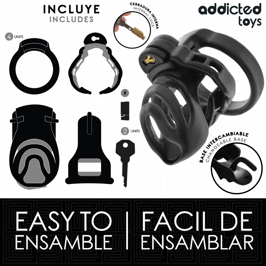 Gabbia di Castità con Dilatatore Uretrale Addicted Toys Locked — 9 cm