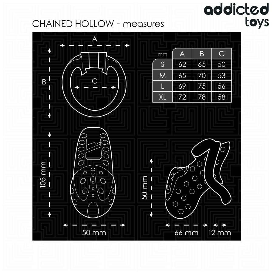 Gabbia di Castità Addicted Toys Locked — Cava con Catena 10,5 cm