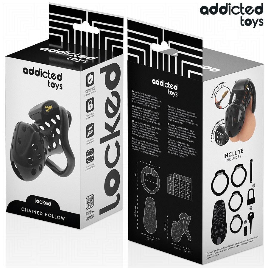 Gabbia di Castità Addicted Toys Locked — Cava con Catena 10,5 cm