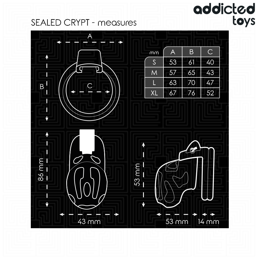 Gabbia di Castità Addicted Toys Locked Crypt — 8 cm