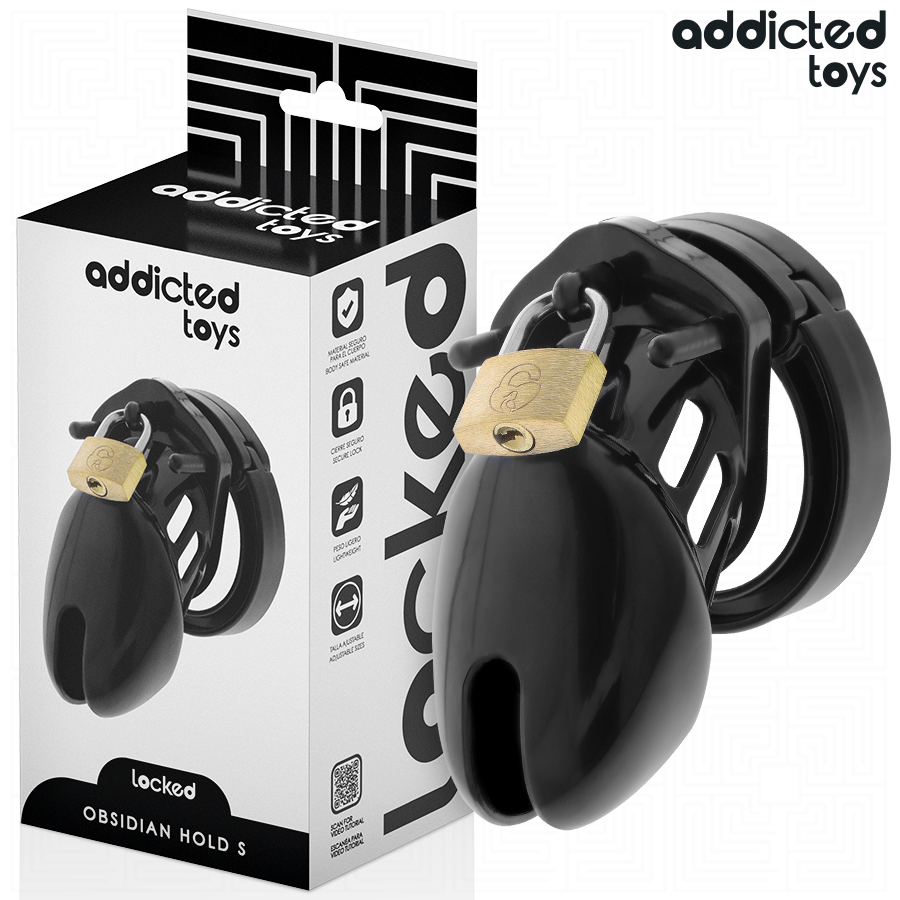 Gabbia di Castità Addicted Toys Locked Obsidian Hold — Taglia S