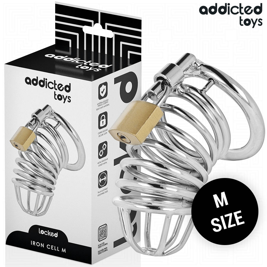 Gabbia di Castità in Metallo Addicted Toys Locked — Taglia M