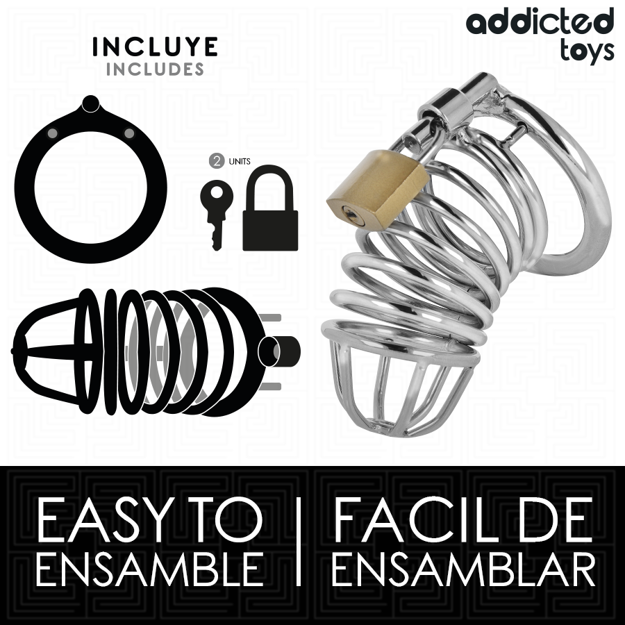 Gabbia di Castità in Metallo Addicted Toys Locked — Taglia S 4 cm
