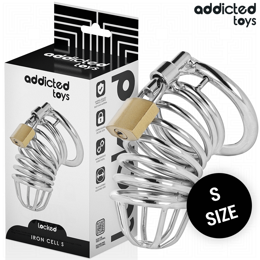 Gabbia di Castità in Metallo Addicted Toys Locked — Taglia S 4 cm