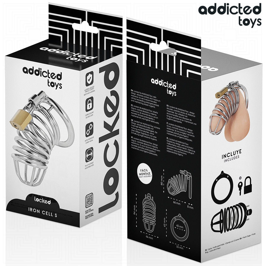 Gabbia di Castità in Metallo Addicted Toys Locked — Taglia S 4 cm