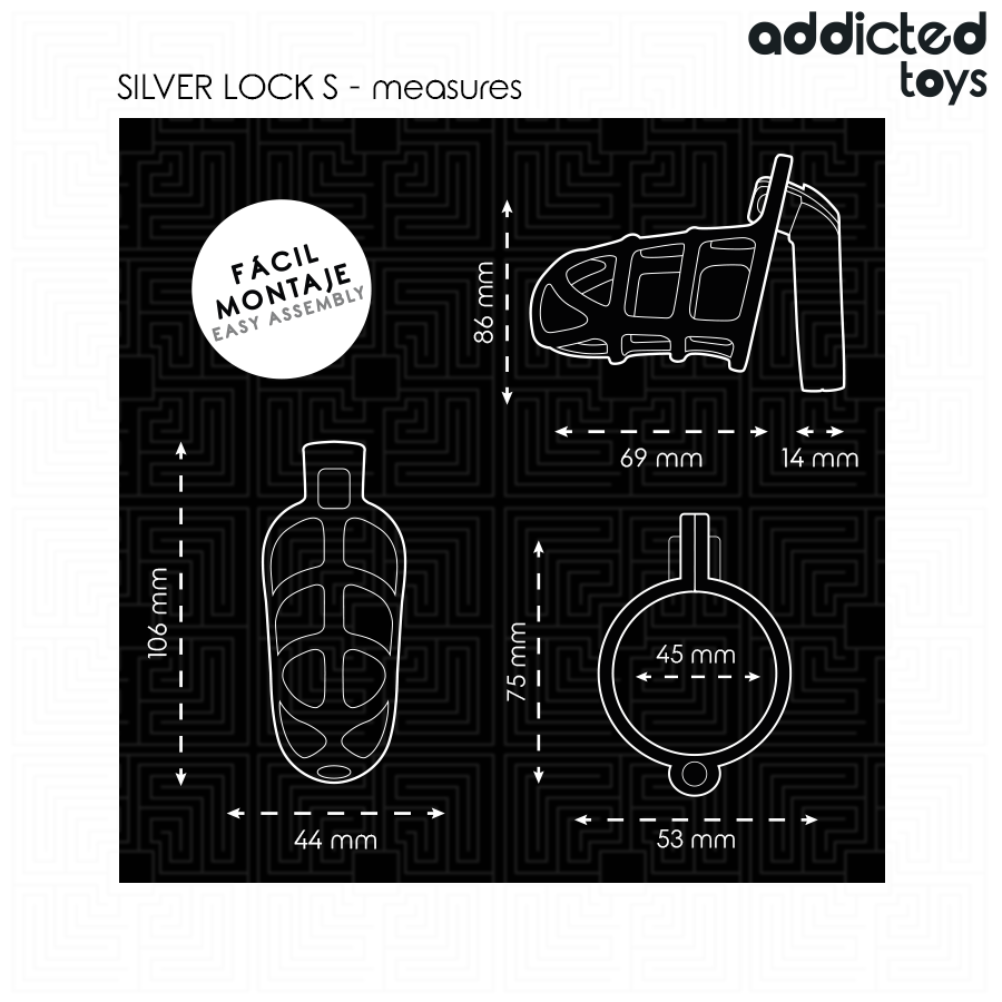 Gabbia di Castità in Metallo Addicted Toys Locked — Taglia S