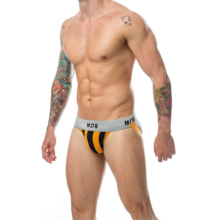 Jockstrap Uomo MOB Classic Stripe — Arancione, Taglia XXL
