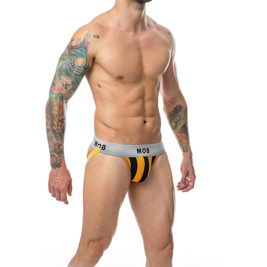 Jockstrap Uomo MOB Classic Stripe — Arancione, Taglia XXL