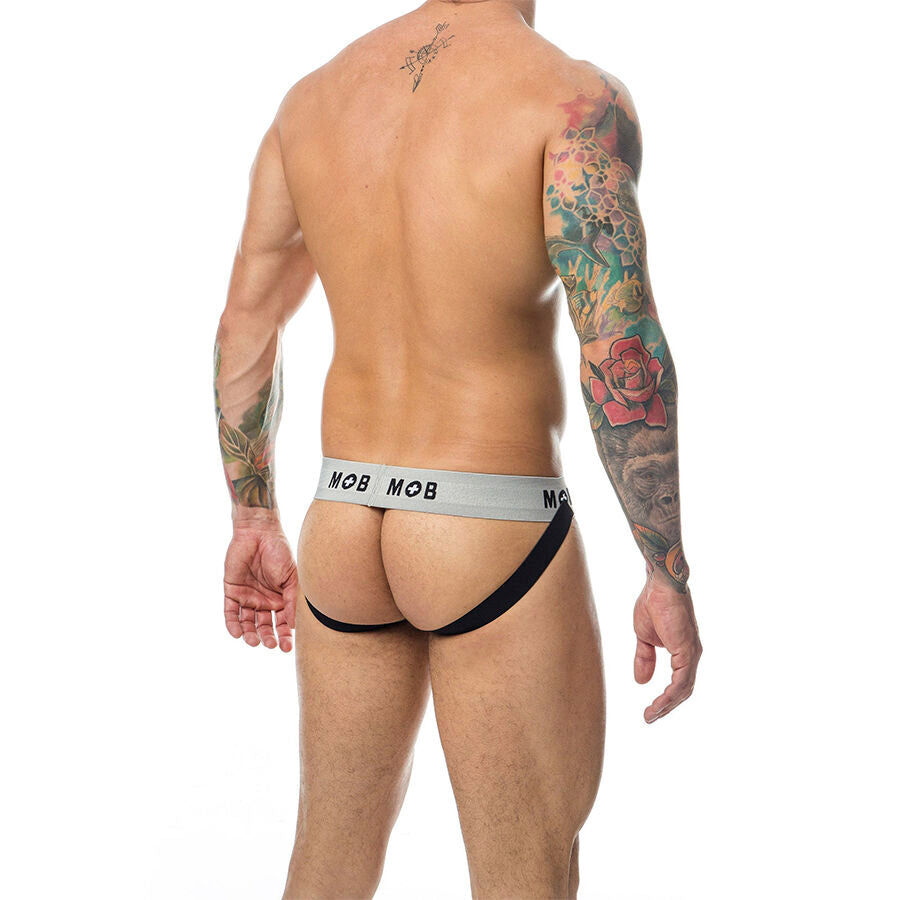 Jock Strap MOB Stripe Classic — Bianco a Righe, Taglia XL