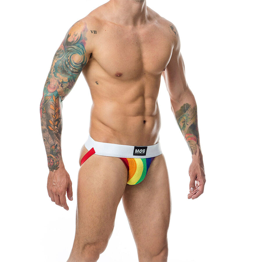 Jockstrap Pride MOB Jock Stripe — Cotone, Arcobaleno Taglia S