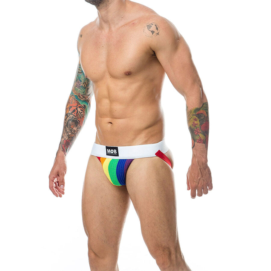 Jockstrap Arcobaleno MOB Classic Stripe — Taglia L