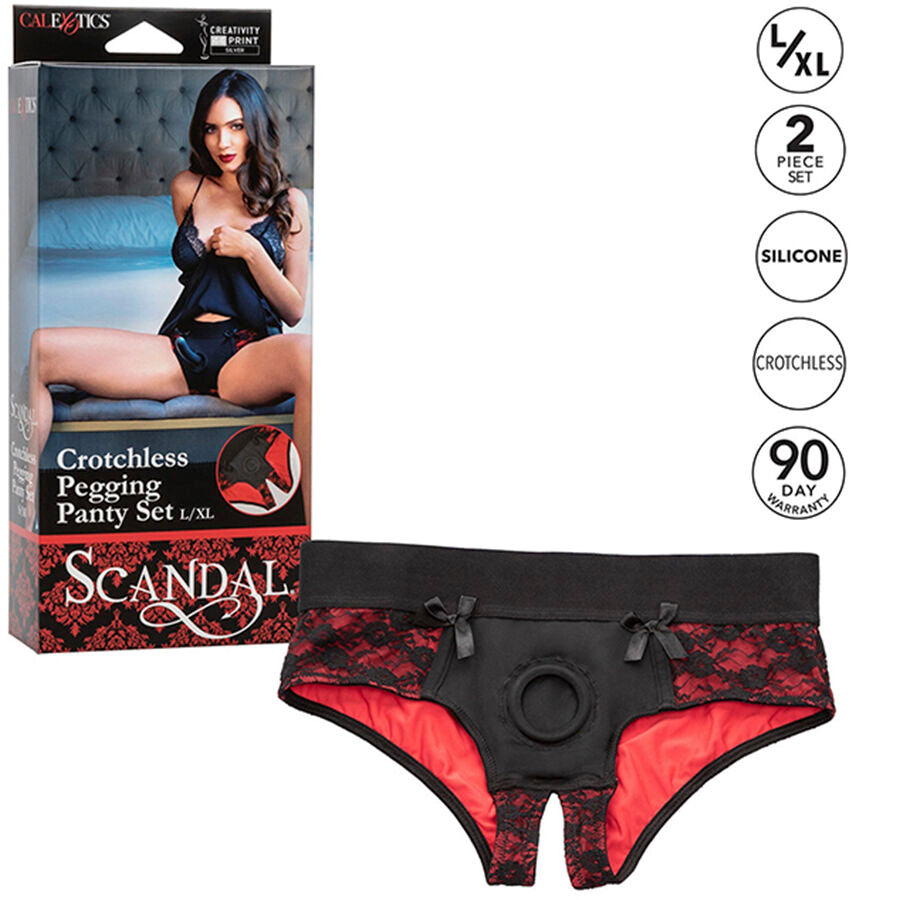 Imbracatura con Dildo Calexotics Scandal — Slip Taglia L/XL