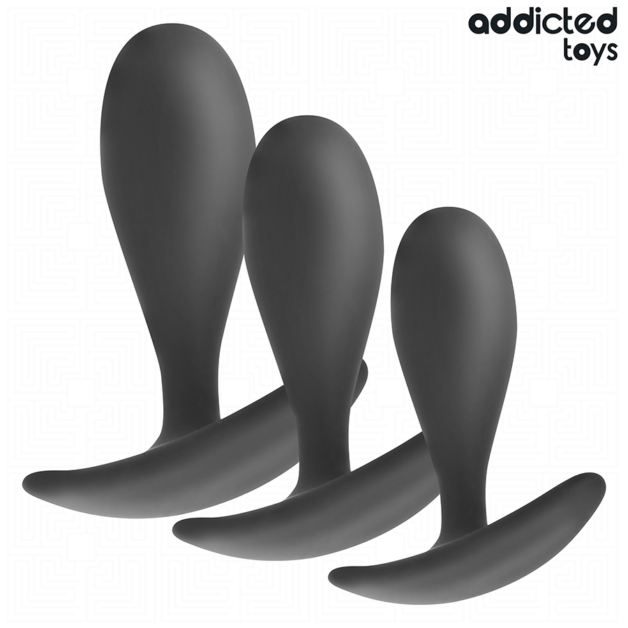 Kit Plug Anale 3 Misure Addicted Toys — Silicone, Base Ancora