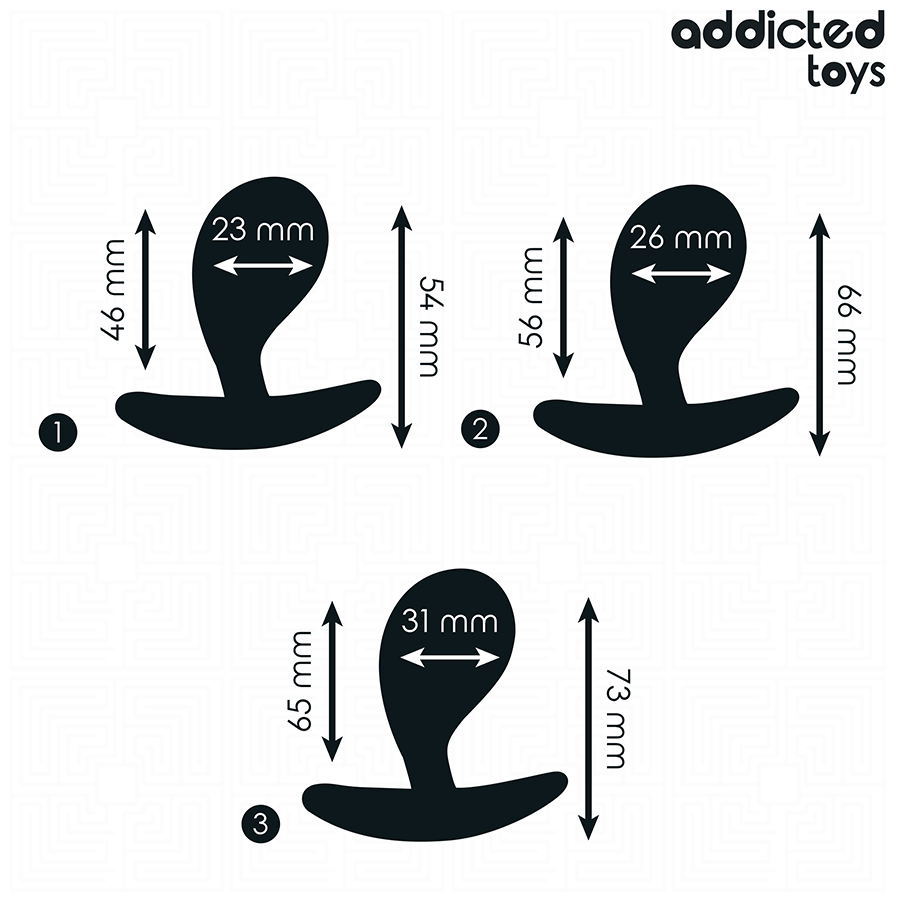 Kit Plug Anale 3 Misure Addicted Toys — Silicone, Progressivo