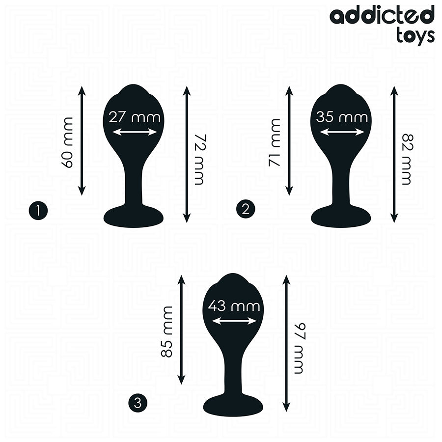 Kit Plug Anale con Gioiello Addicted Toys — 3 Misure