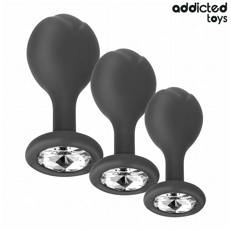 Kit Plug Anale con Gioiello Addicted Toys — 3 Misure