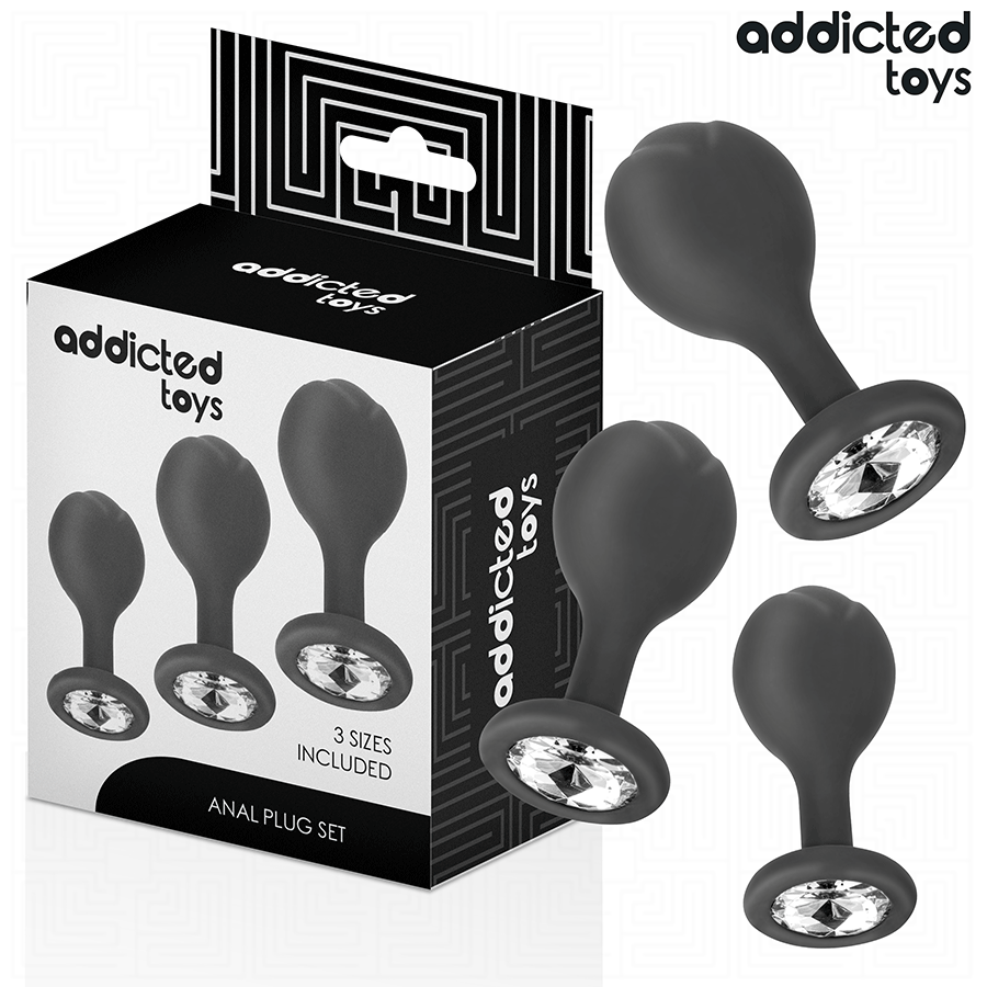 Kit Plug Anale con Gioiello Addicted Toys — 3 Misure