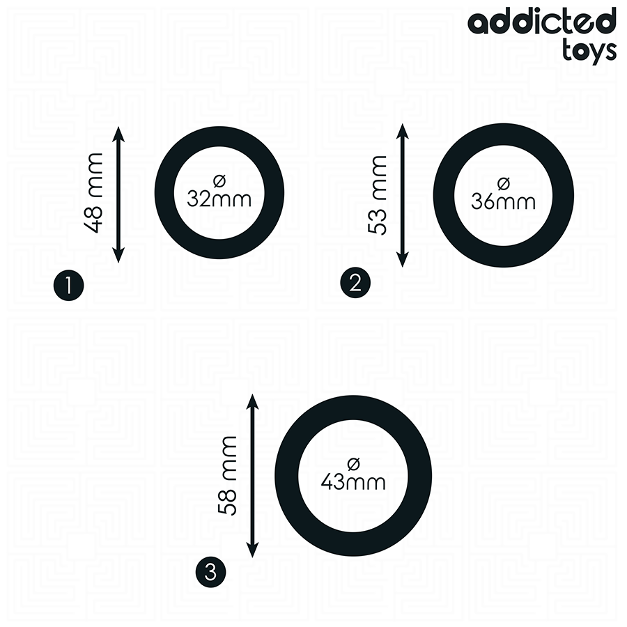 Set Anelli Fallici Silicone Addicted Toys — 3 Misure