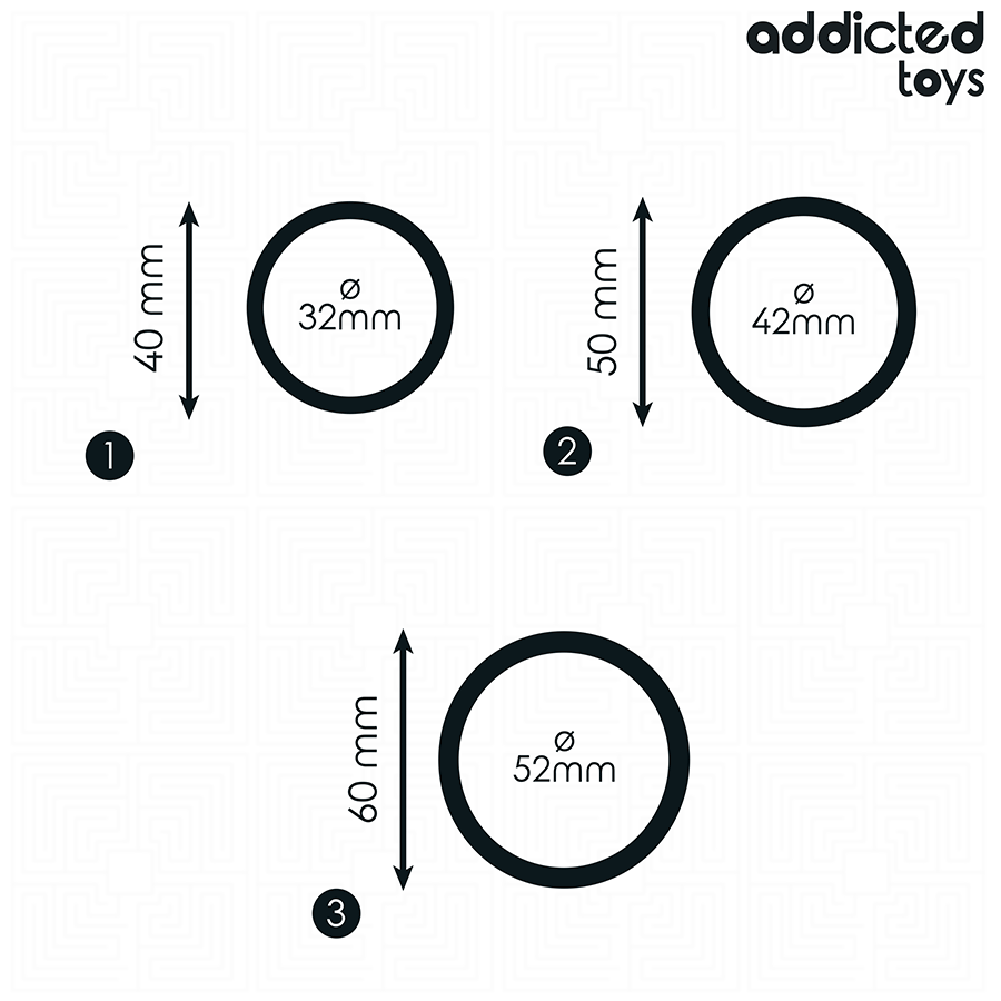 Set Anelli Fallici Addicted Toys Modello 2 — 3 Misure Silicone