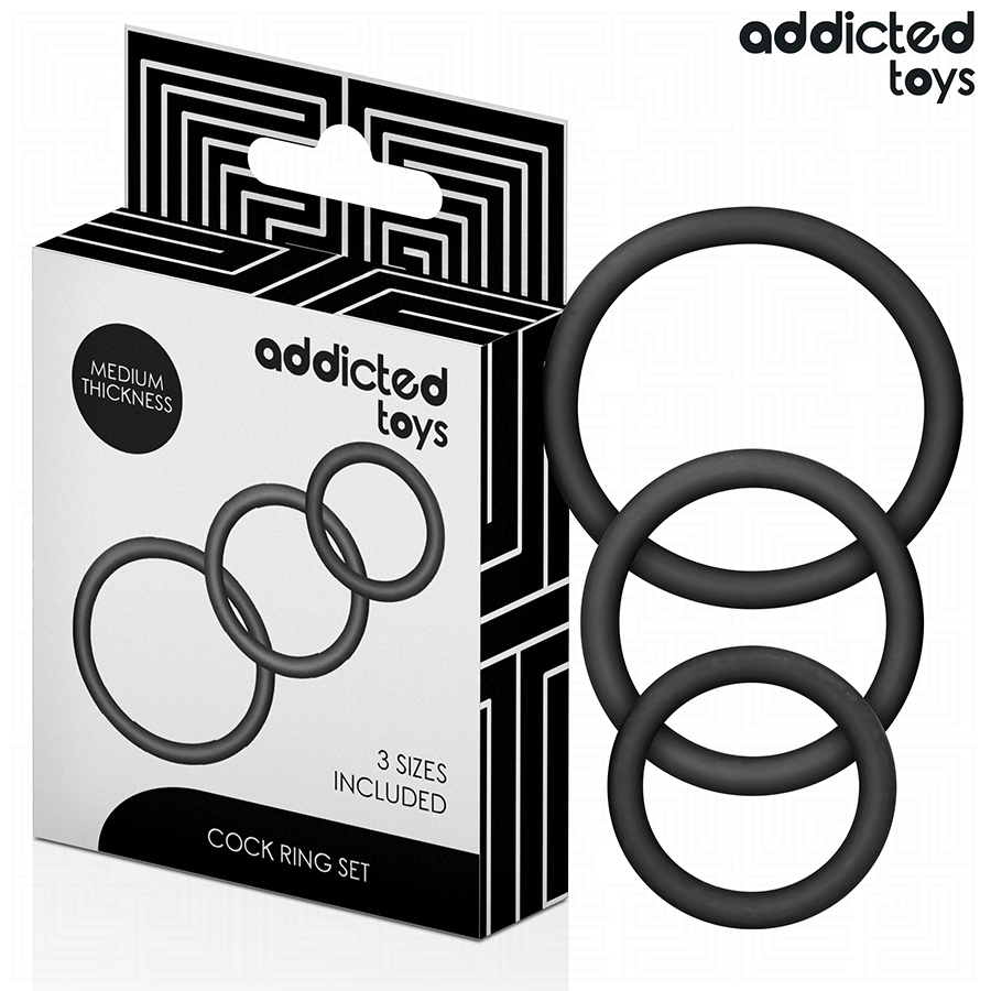 Set Anelli Fallici Addicted Toys Modello 2 — 3 Misure Silicone
