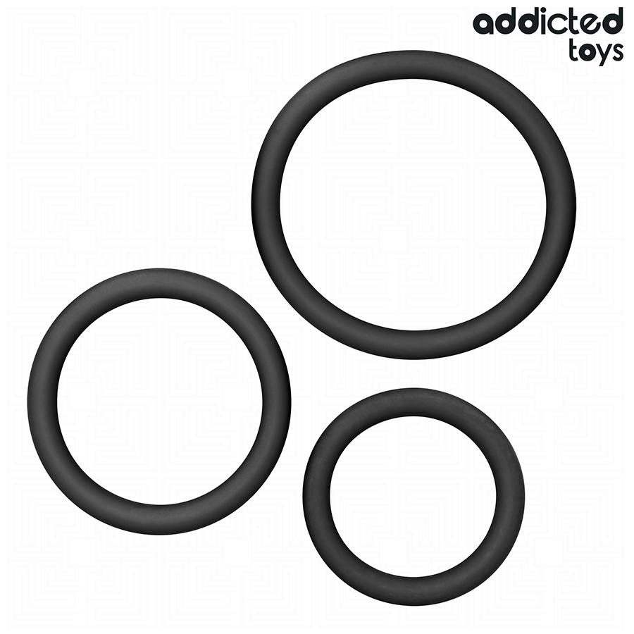 Set Anelli Fallici Addicted Toys Modello 2 — 3 Misure Silicone