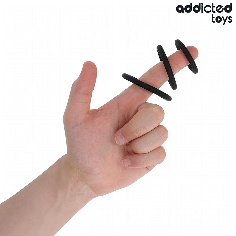 Set Anelli Fallici Addicted Toys Modello 2 — 3 Misure Silicone