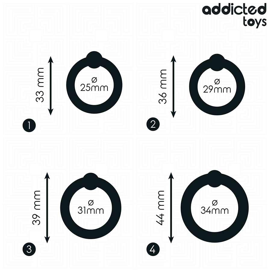 Anello Fallico Addicted Toys Set Silicone — 4 Anelli a Pressione