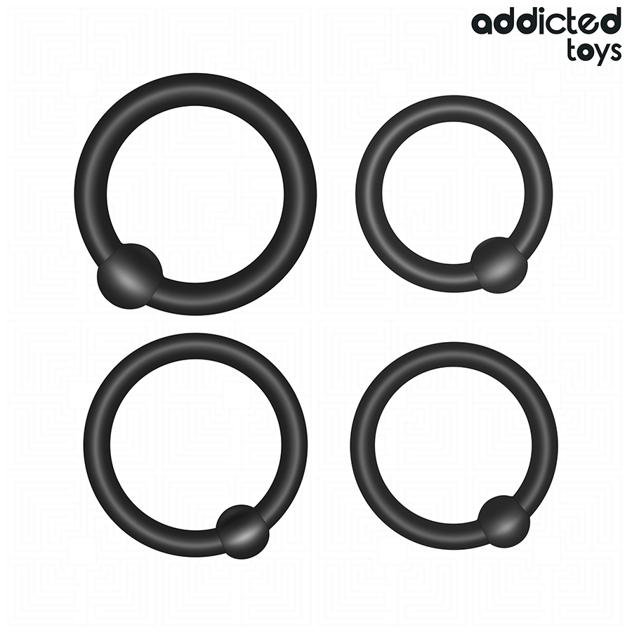 Anello Fallico Addicted Toys Set Silicone — 4 Anelli a Pressione