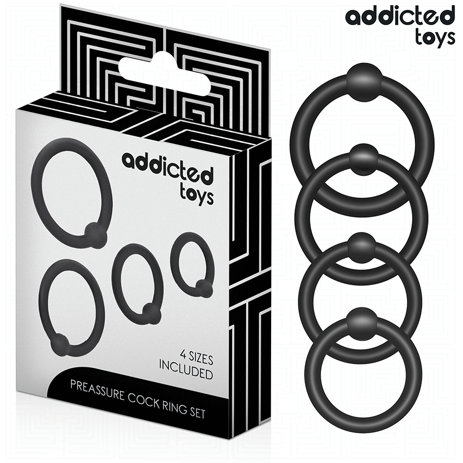 Anello Fallico Addicted Toys Set Silicone — 4 Anelli a Pressione
