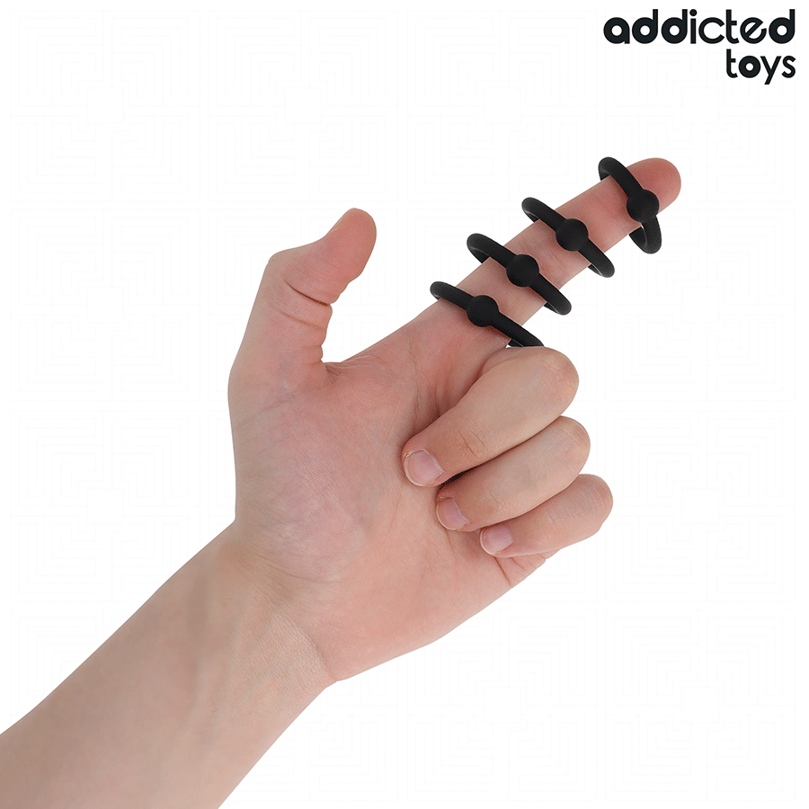 Anello Fallico Addicted Toys Set Silicone — 4 Anelli a Pressione