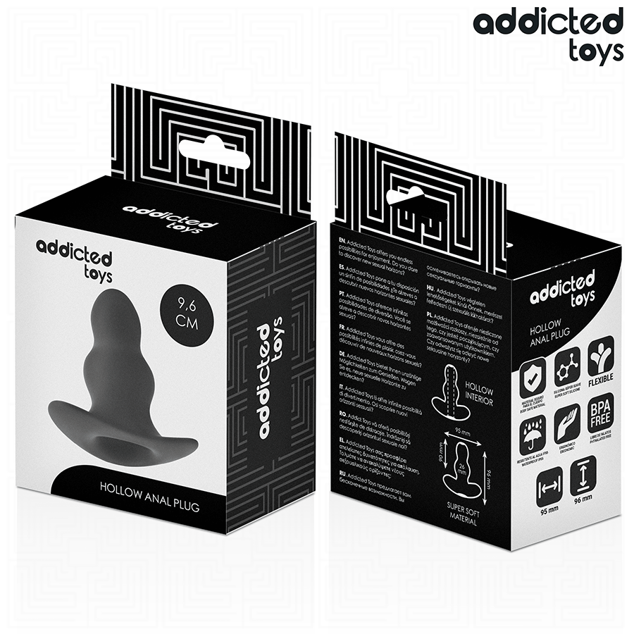 Plug Anale Cavo Addicted Toys — Taglia M, 9,6 cm