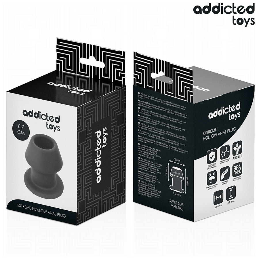 Plug Anale Cavo Addicted Toys Extreme Hollow — Taglia M, 8,7 cm