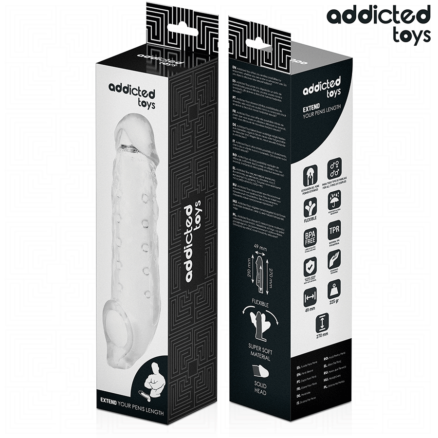 Guaina Fallica Addicted Toys Penis Extender — Taglia S, 23 cm